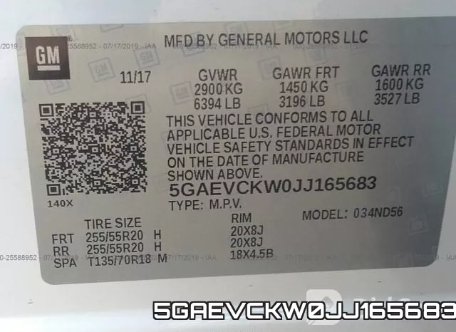 5GAEVCKW0JJ165683 фото 10
