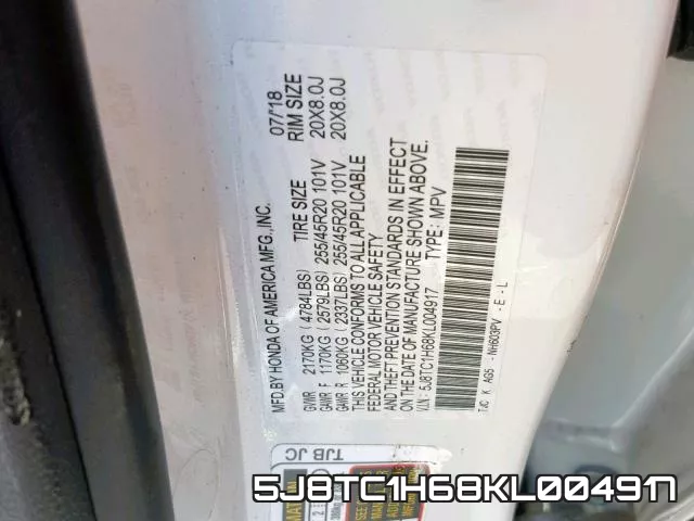 5J8TC1H68KL004917 фото 2