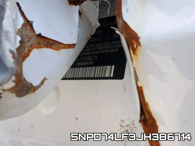 5NPD74LF3JH386714 фото 2