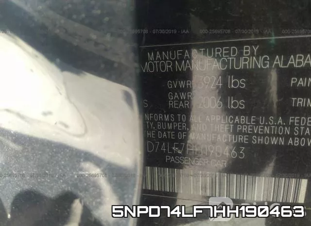 5NPD74LF7HH190463 фото 10