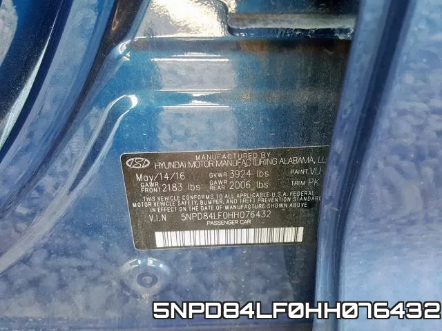 5NPD84LF0HH076432 фото 2