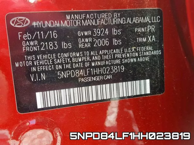 5NPD84LF1HH023819 фото 2