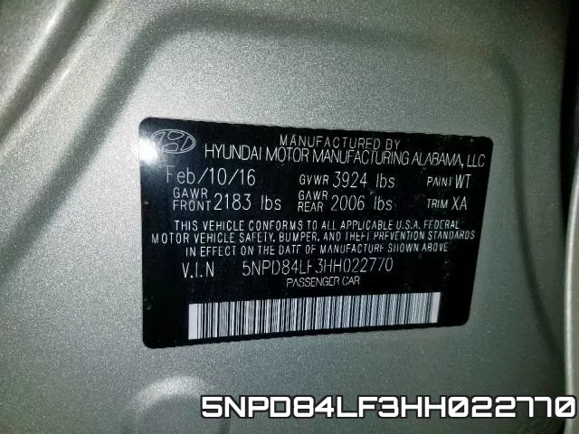 5NPD84LF3HH022770 фото 2