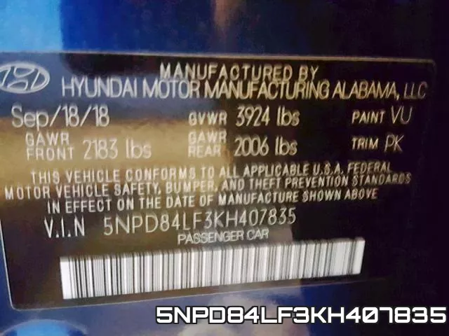 5NPD84LF3KH407835 фото 2