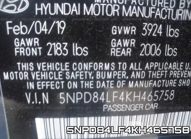 5NPD84LF4KH465758 фото 10