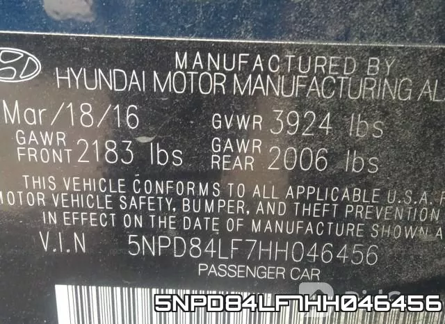 5NPD84LF7HH046456 фото 10