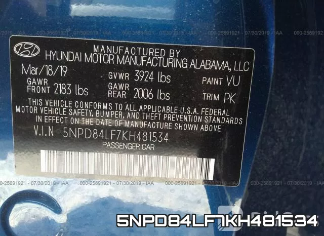 5NPD84LF7KH481534 фото 10