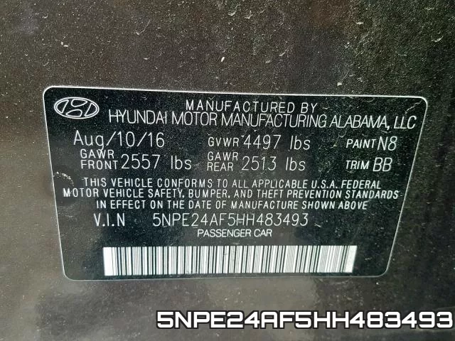 5NPE24AF5HH483493 фото 2