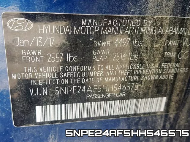 5NPE24AF5HH546575 фото 2