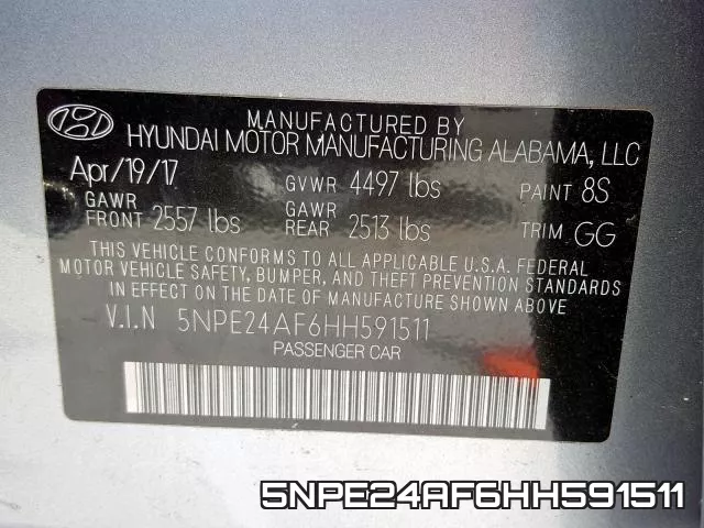 5NPE24AF6HH591511 фото 2