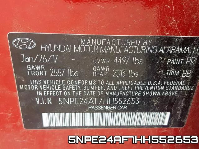 5NPE24AF7HH552653 фото 2