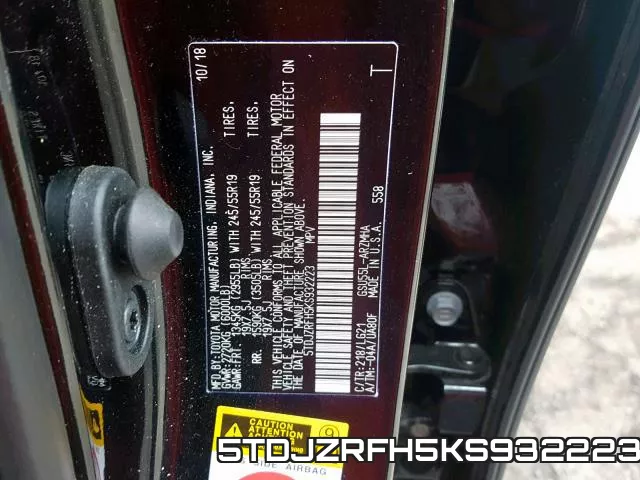 5TDJZRFH5KS932223 фото 2