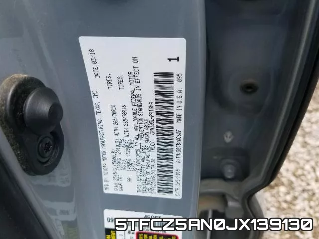 5TFCZ5AN0JX139130 фото 2