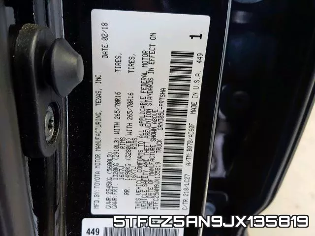 5TFCZ5AN9JX135819 фото 2