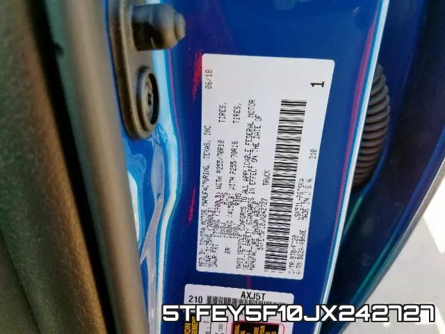 5TFEY5F10JX242727 фото 2