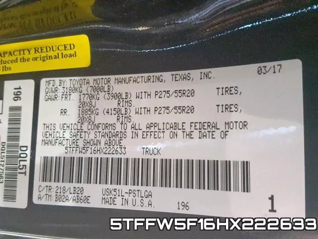 5TFFW5F16HX222633 фото 2