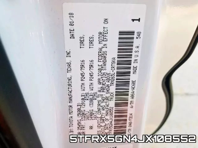 5TFRX5GN4JX108552 фото 2