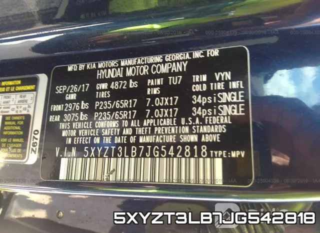 5XYZT3LB7JG542818 фото 10