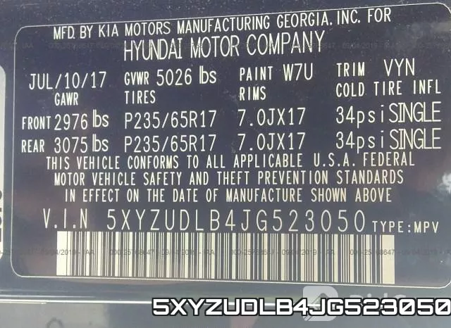 5XYZUDLB4JG523050 фото 10