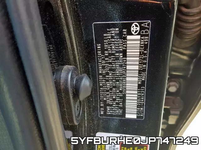 5YFBURHE0JP747249 фото 2