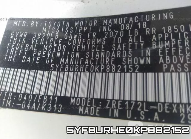 5YFBURHE0KP882152 фото 10