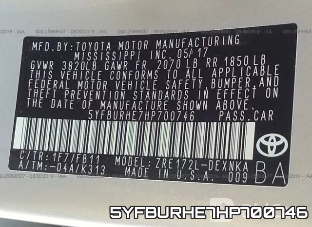 5YFBURHE7HP700746 фото 10