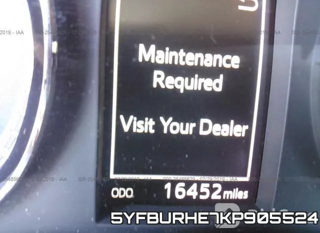 5YFBURHE7KP905524 фото 8
