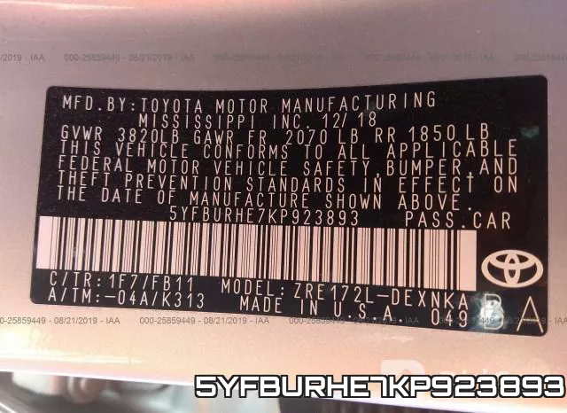 5YFBURHE7KP923893 фото 10