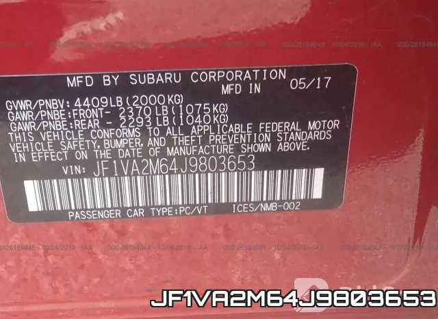 JF1VA2M64J9803653 фото 10