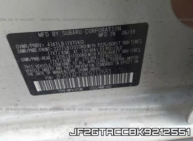 JF2GTACC8K9212551 фото 10