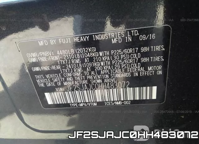 JF2SJAJC0HH483072 фото 10