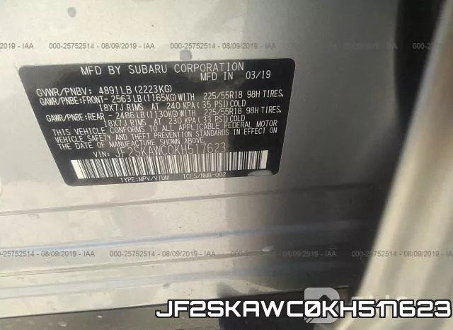 JF2SKAWC0KH517623 фото 10