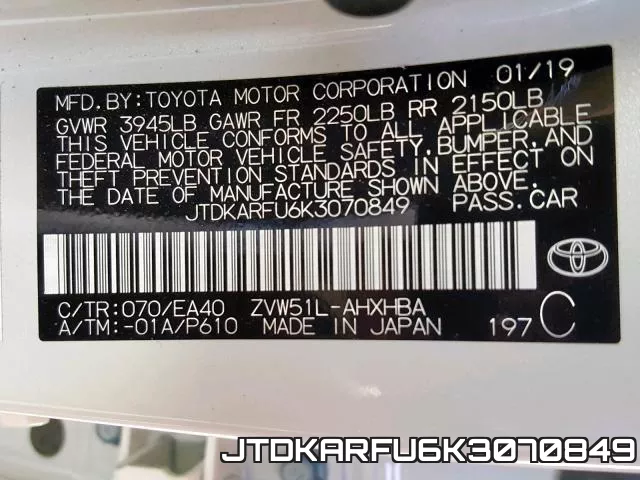 JTDKARFU6K3070849 фото 2