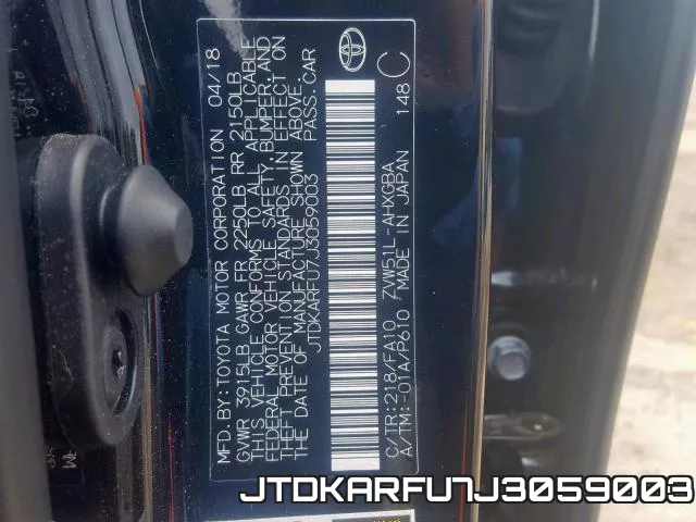 JTDKARFU7J3059003 фото 2