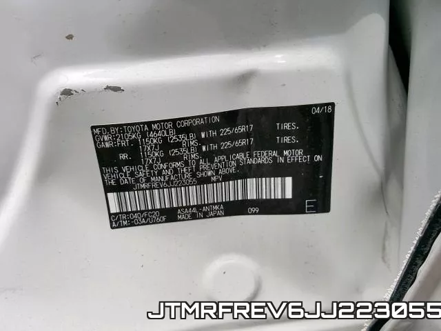 JTMRFREV6JJ223055 фото 2