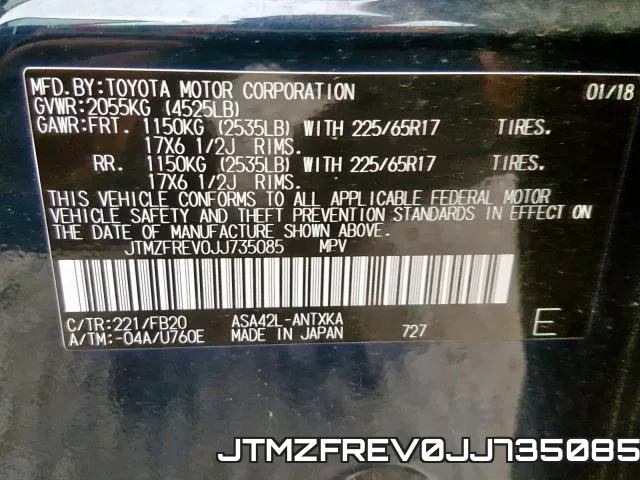 JTMZFREV0JJ735085 фото 2