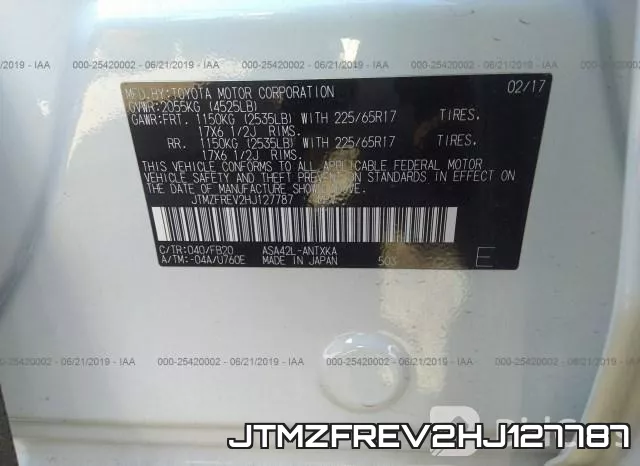 JTMZFREV2HJ127787 фото 10