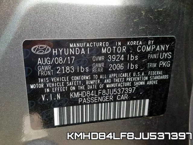 KMHD84LF8JU537397 фото 2