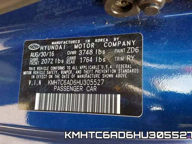 KMHTC6AD6HU305527 фото 2