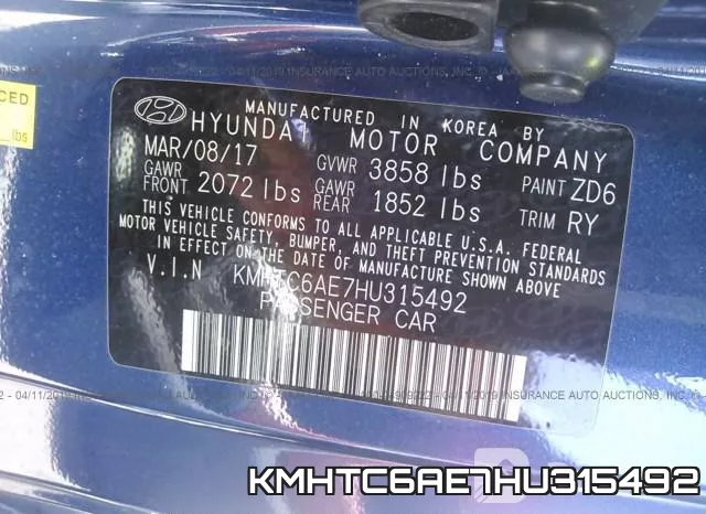 KMHTC6AE7HU315492 фото 10
