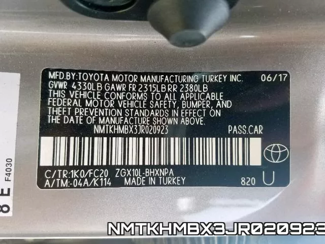 NMTKHMBX3JR020923 фото 2