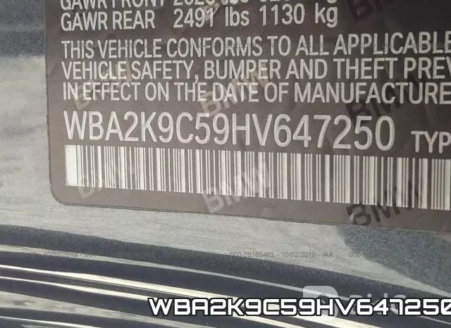 WBA2K9C59HV647250 фото 10