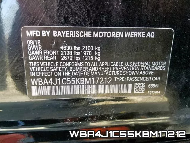 WBA4J1C55KBM17212 фото 2