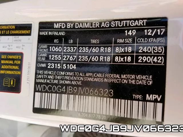 WDC0G4JB9JV066323 фото 2