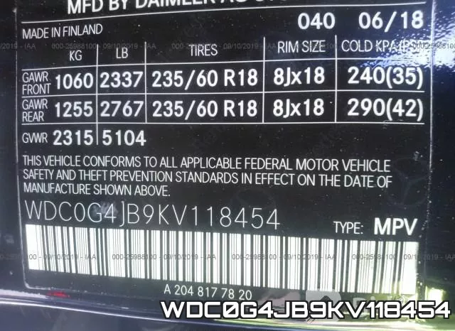 WDC0G4JB9KV118454 фото 10