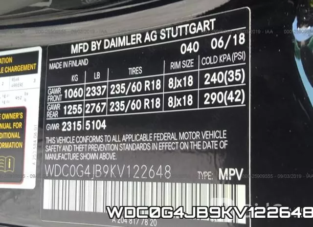 WDC0G4JB9KV122648 фото 10
