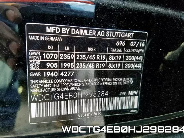WDCTG4EB0HJ298284 фото 2