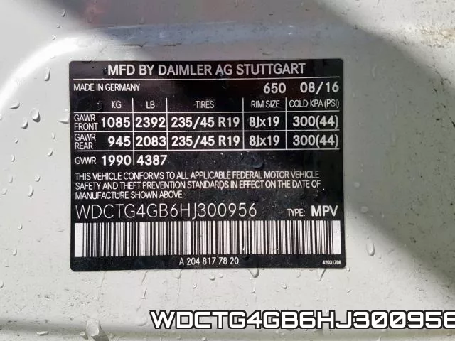 WDCTG4GB6HJ300956 фото 2