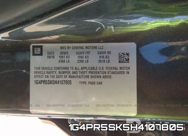 1G4PR5SK5H4107805 фото 9