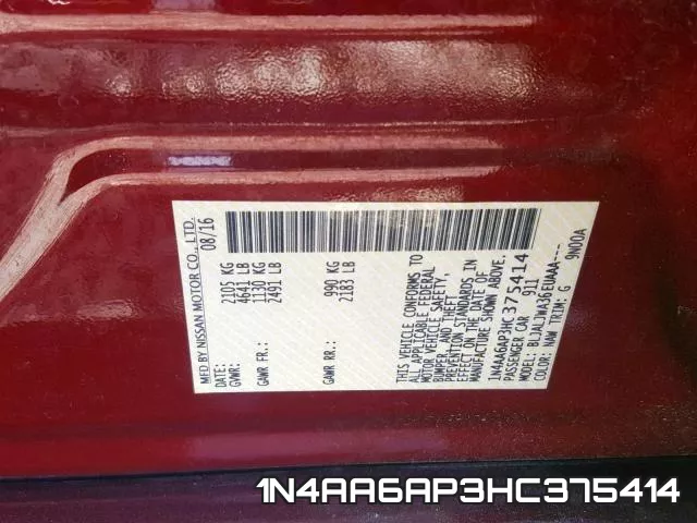 1N4AA6AP3HC375414 фото 2